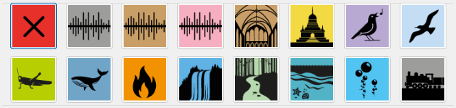 Grid showing all available Readable ambient sound icons