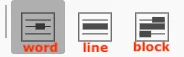 Sensory PDF Reader hover speaking options: Word, Line and Block with CTRL+Move to speak setting