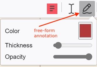 Sensory PDF Reader showing freehand drawing annotation tool in use on a PDF document