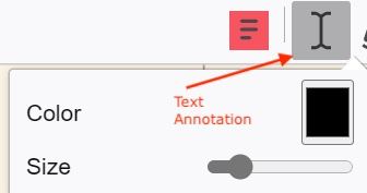 Sensory PDF Reader showing a typed text annotation added to a PDF document page