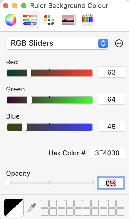 Sensory Ruler for Mac background colour picker option 2 β colour sliders