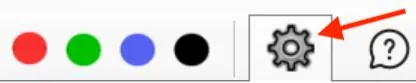Sensory Scribe settings icon for accessing the settings menu