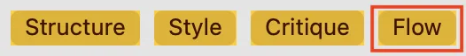 Sensory Writeable Flow command button in the toolbar